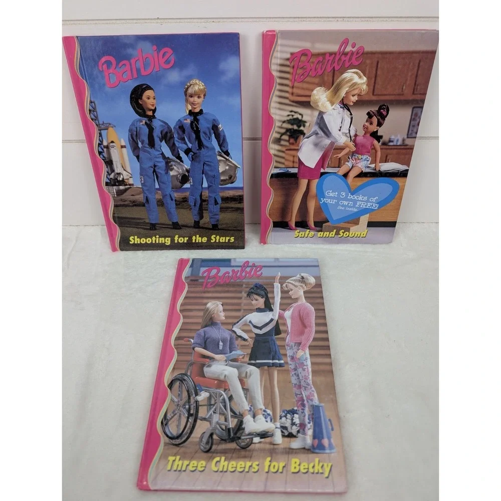 Barbie & Friends Book Lot Of 3 Hardcover‎ 1998 Mattel Book Club Astronaut Doctor